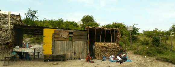 hut Villagers in southern Madagascar